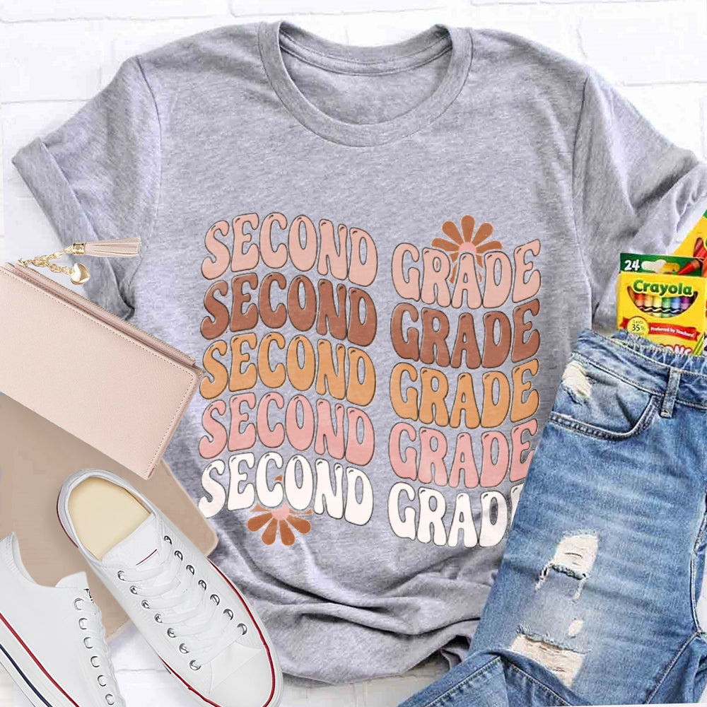 Personalized Grade Second Grade Multiple Letters T-shirt