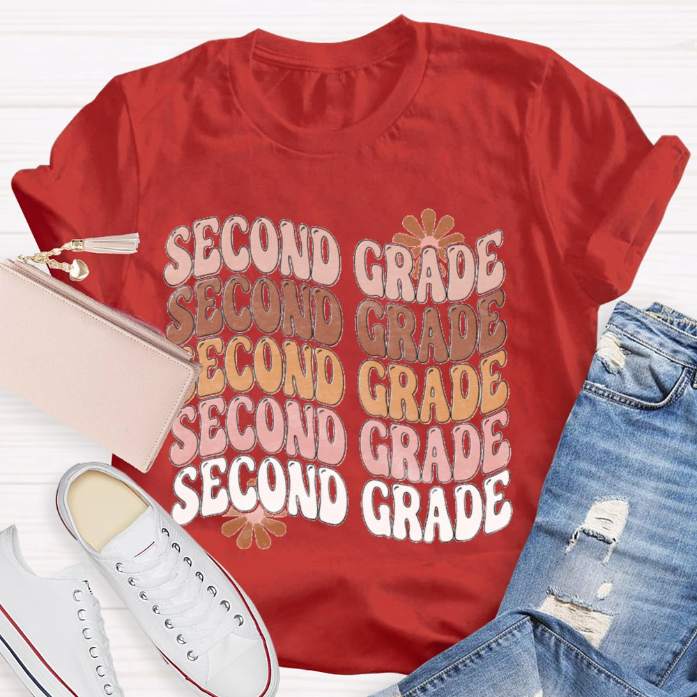 Personalized Grade Second Grade Multiple Letters T-shirt