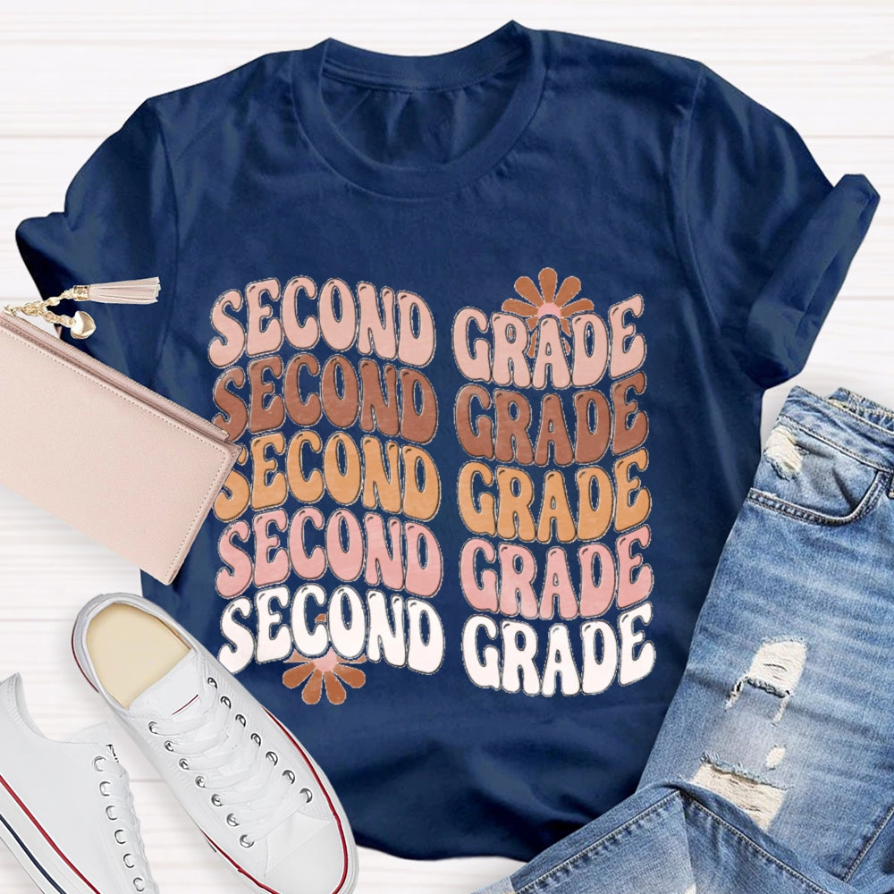 Personalized Grade Second Grade Multiple Letters T-shirt