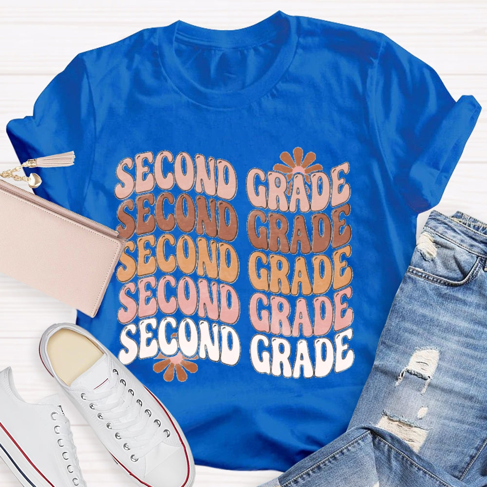 Personalized Grade Second Grade Multiple Letters T-shirt