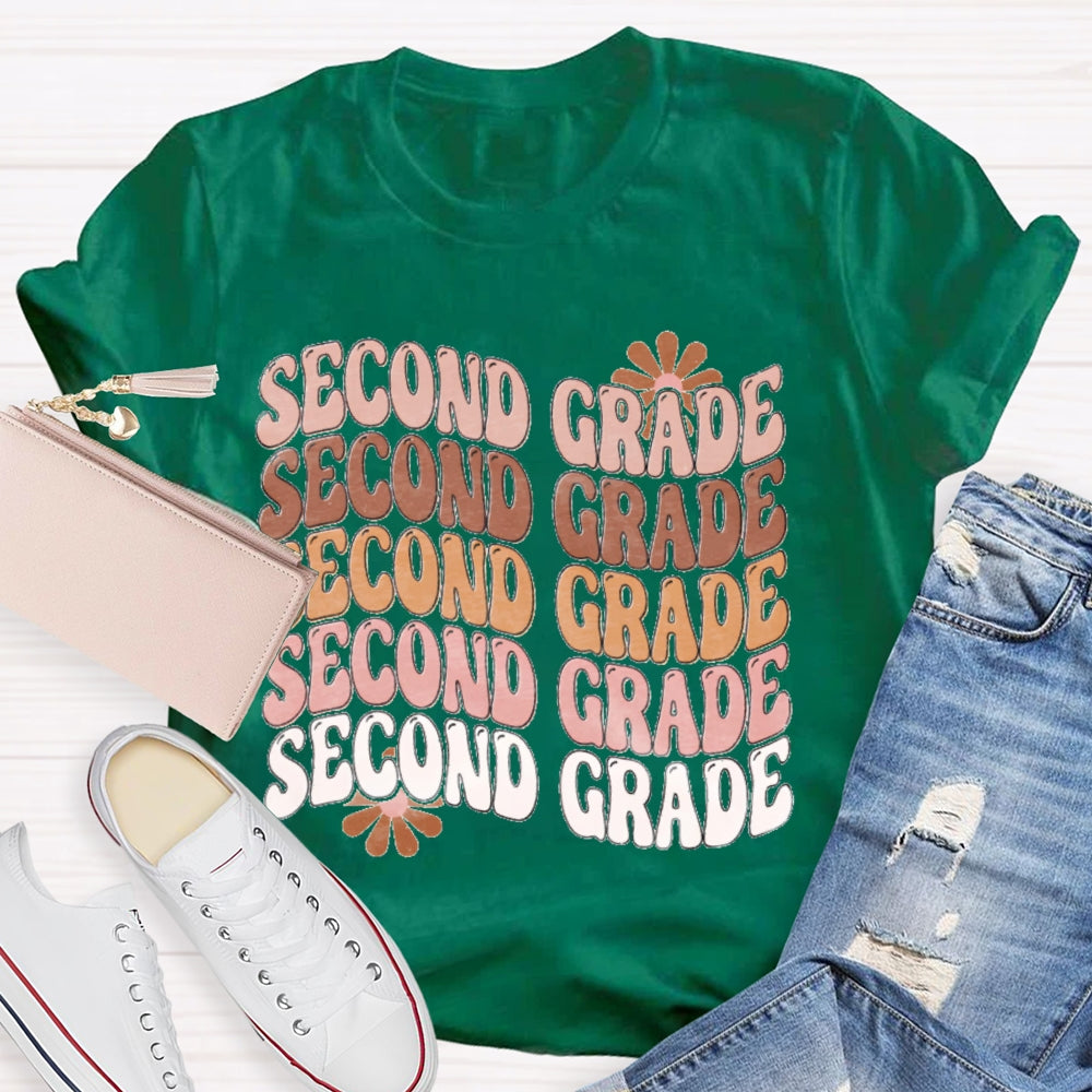 Personalized Grade Second Grade Multiple Letters T-shirt