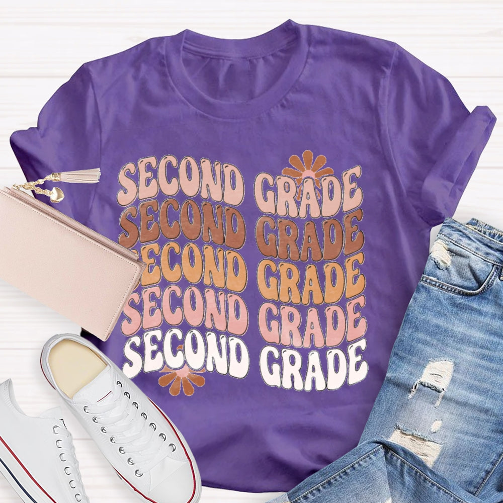Personalized Grade Second Grade Multiple Letters T-shirt