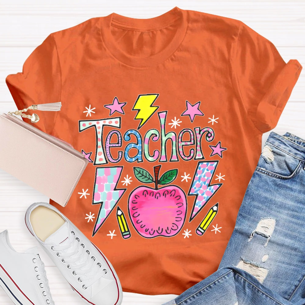 Teacher Cartoon Pattern T-shirt