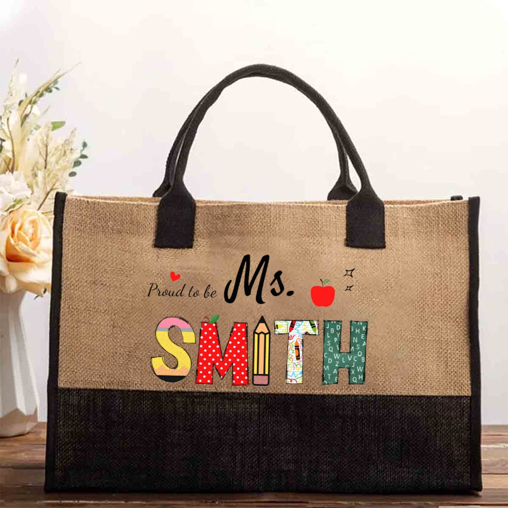 Personalized Name Prod To Be Teacher Cotton Tote Bag