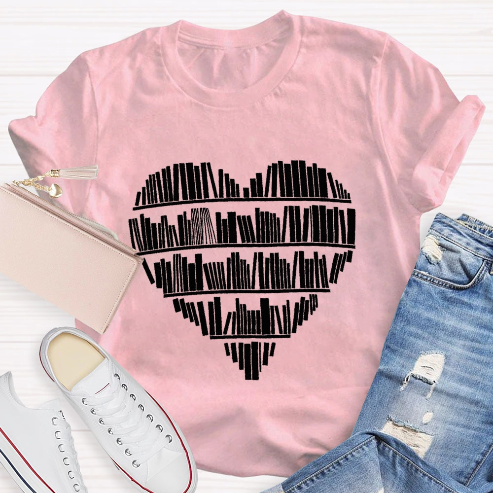 Books In Bookshelf Book Lover t-Shirt