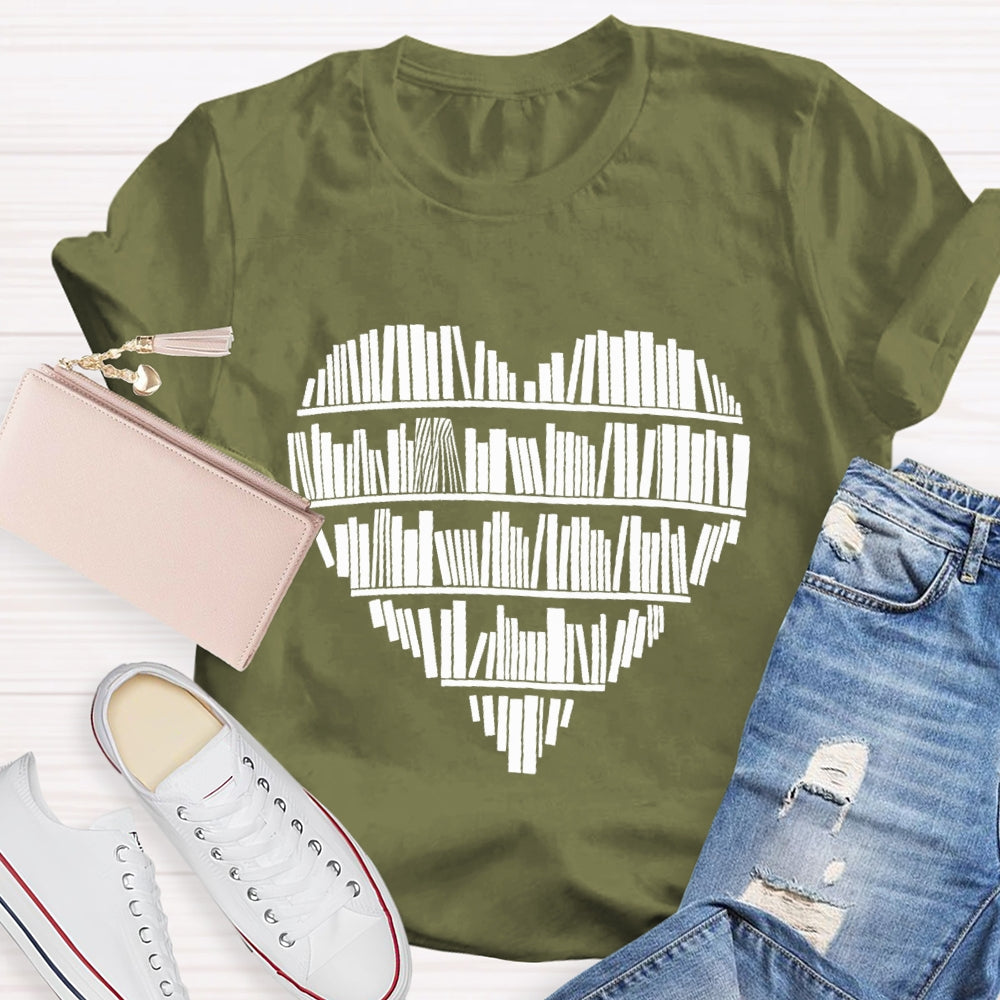 Books In Bookshelf Book Lover t-Shirt