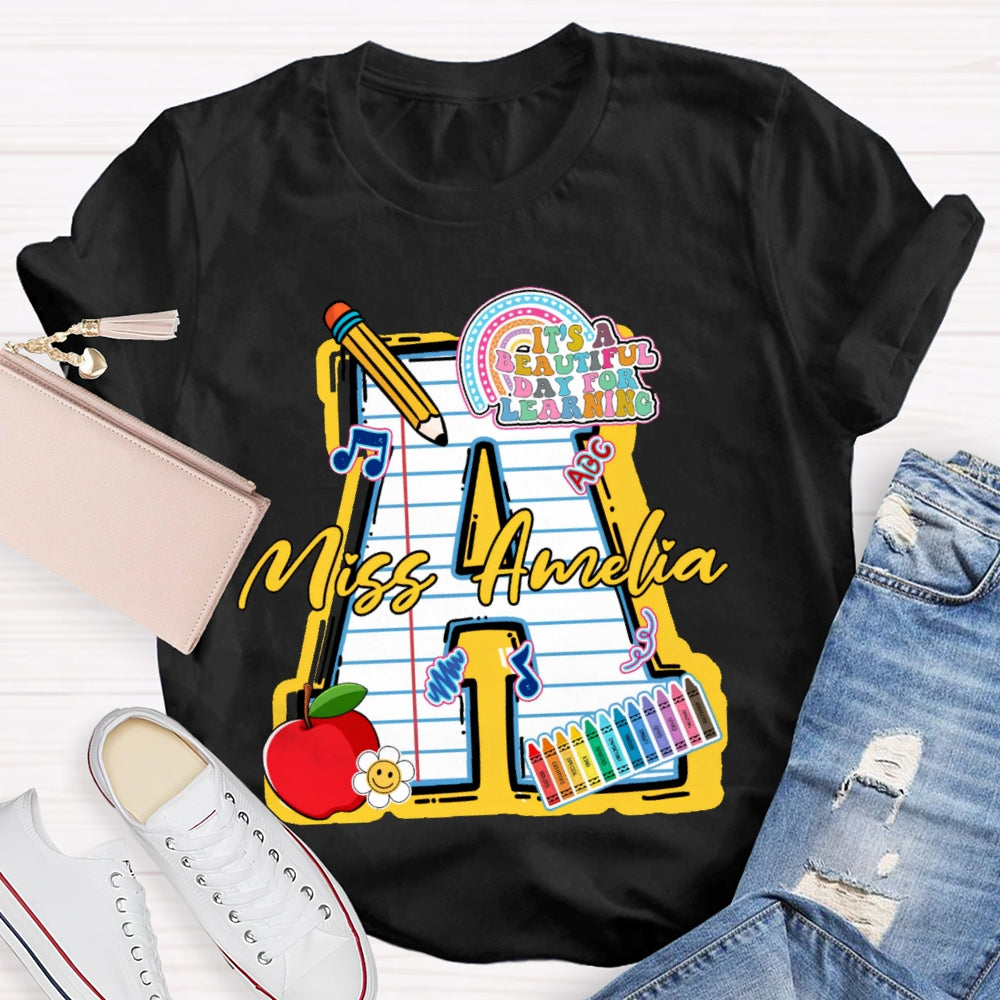 Personalize Name It'S A Beautiful Day For Learning Music T-shirt
