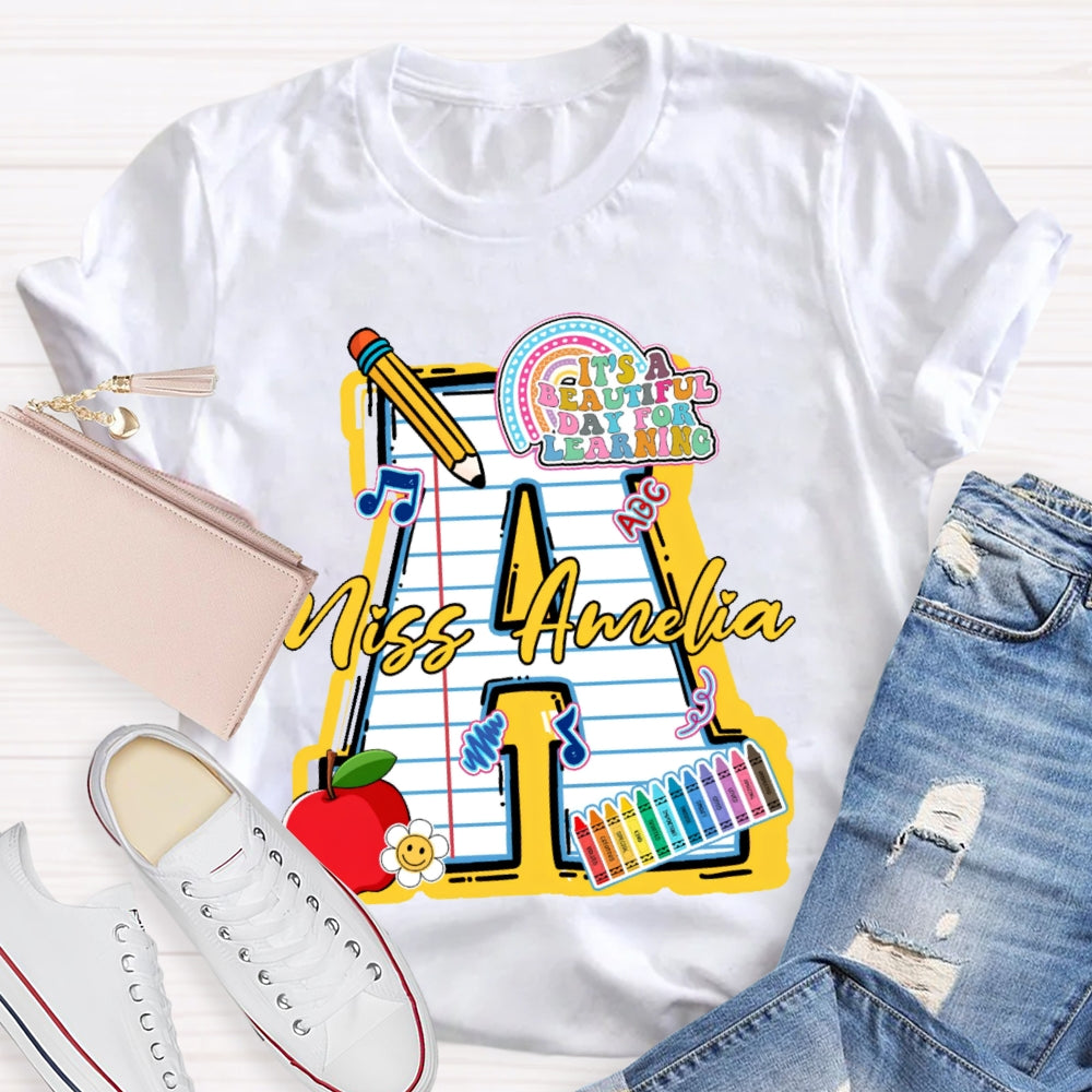Personalize Name It'S A Beautiful Day For Learning Music T-shirt