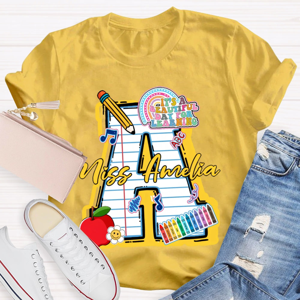 Personalize Name It'S A Beautiful Day For Learning Music T-shirt