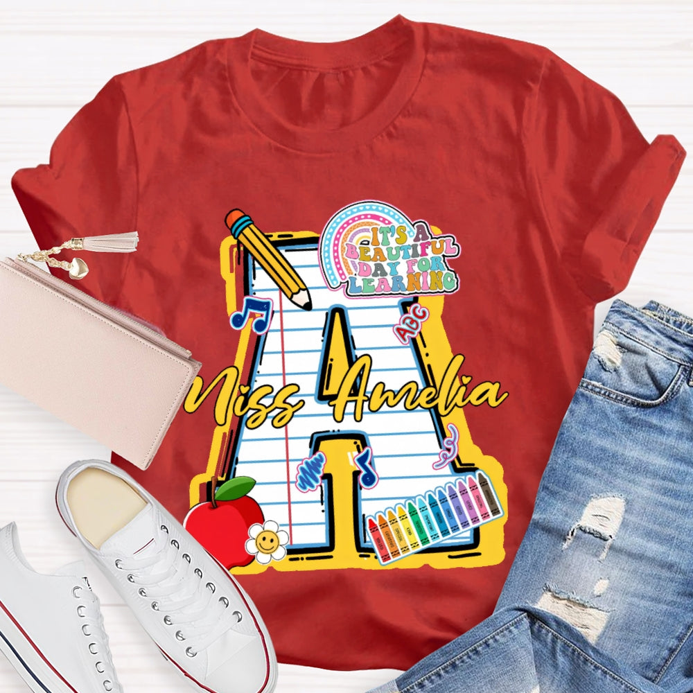 Personalize Name It'S A Beautiful Day For Learning Music T-shirt