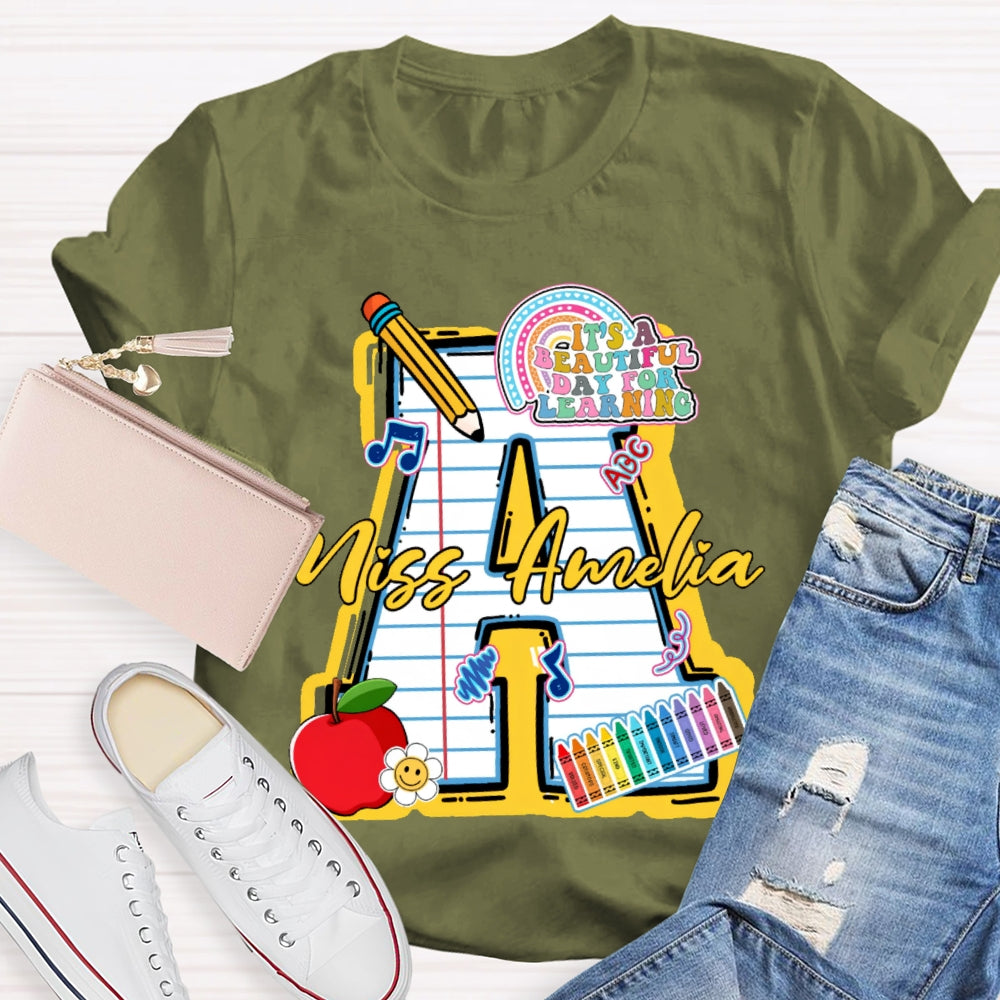 Personalize Name It'S A Beautiful Day For Learning Music T-shirt