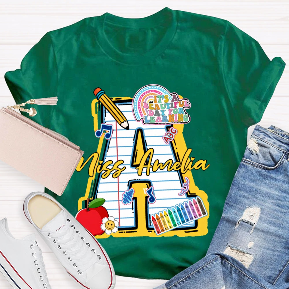 Personalize Name It'S A Beautiful Day For Learning Music T-shirt
