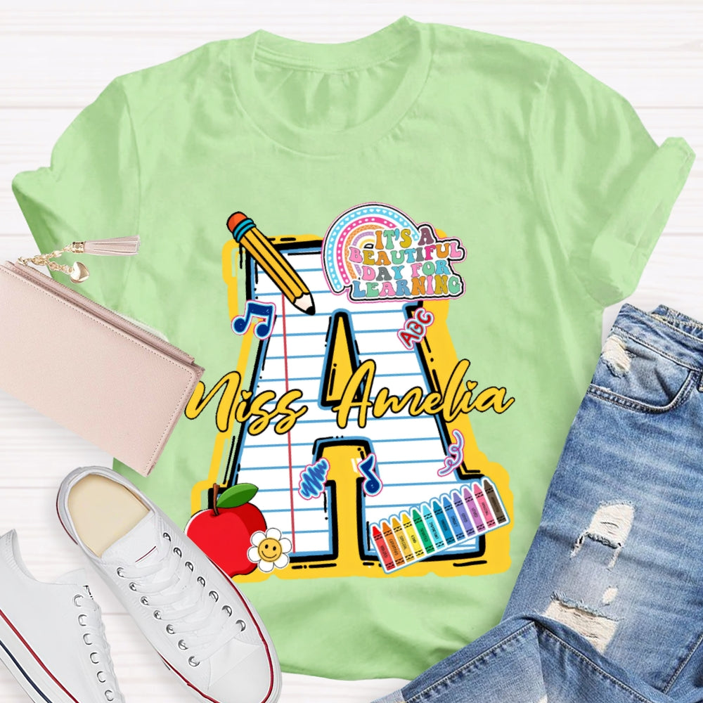 Personalize Name It'S A Beautiful Day For Learning Music T-shirt
