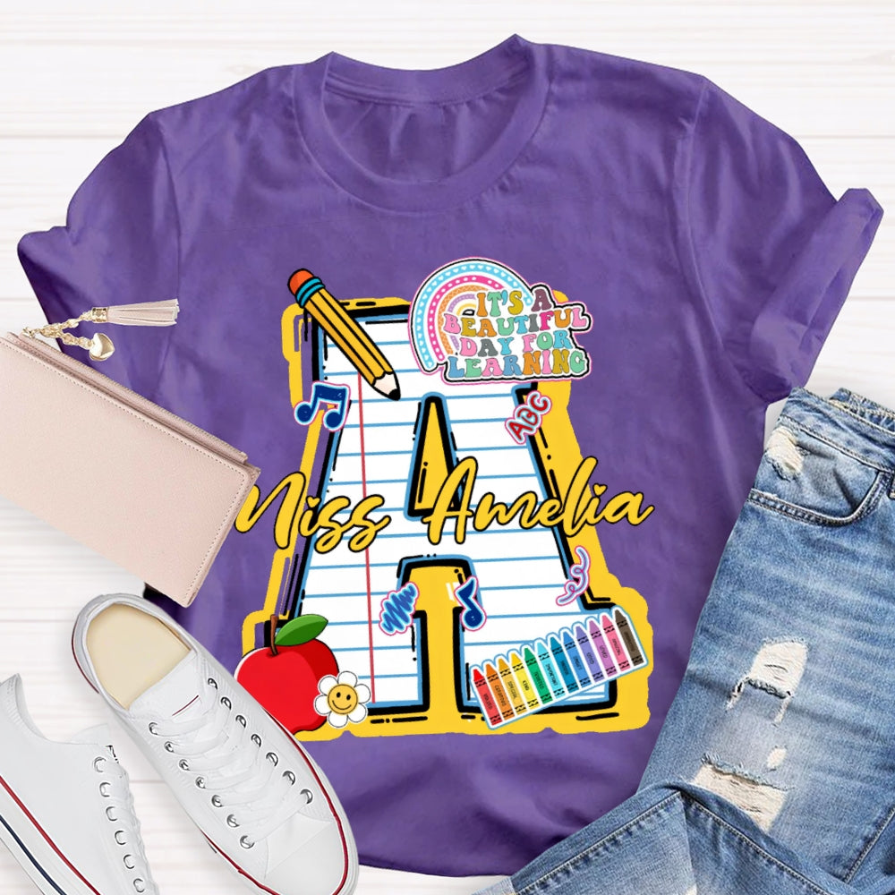 Personalize Name It'S A Beautiful Day For Learning Music T-shirt