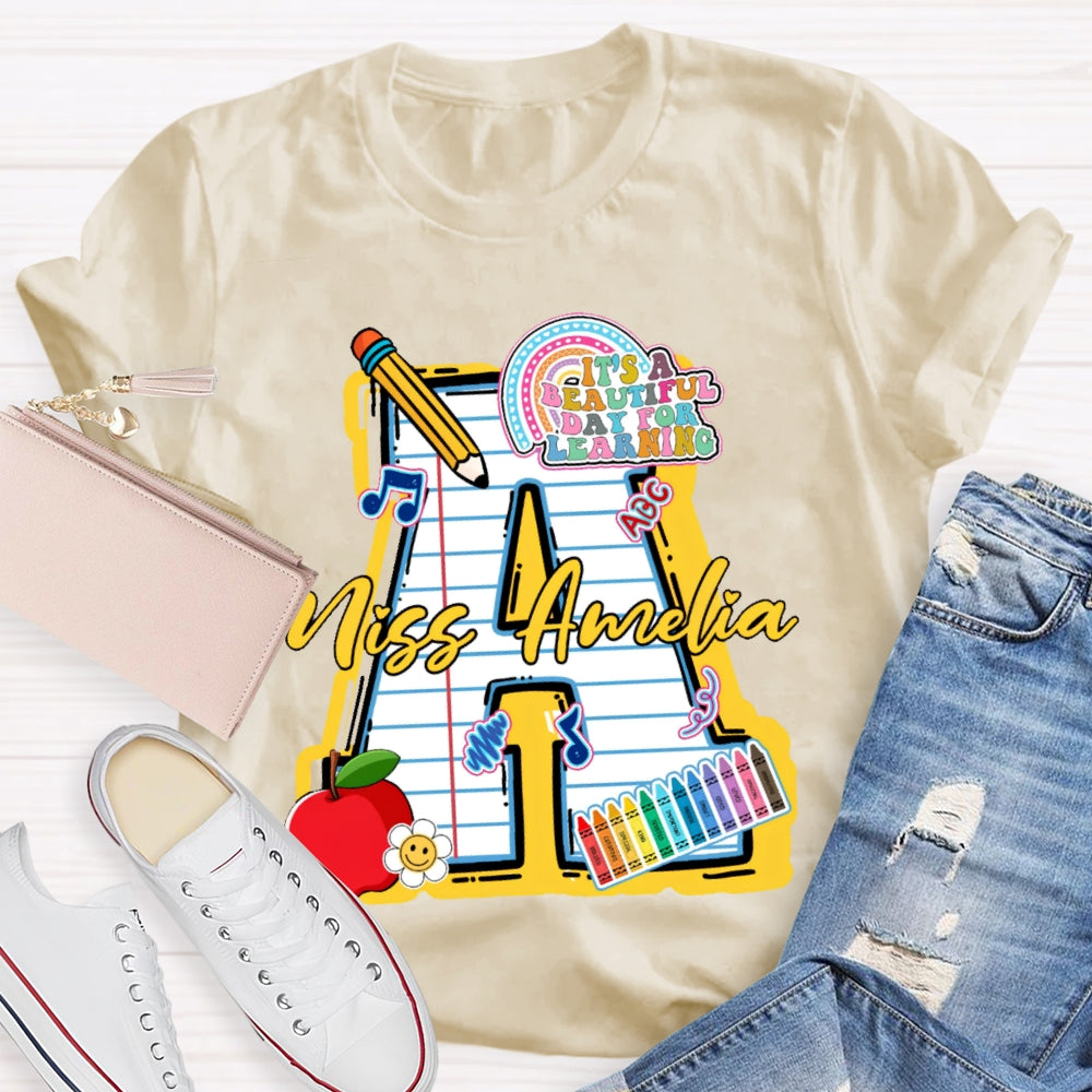 Personalize Name It'S A Beautiful Day For Learning Music T-shirt