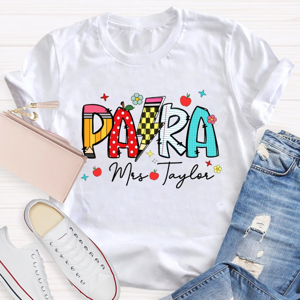 Personalized Paraprofessionals Teacher T-shirt