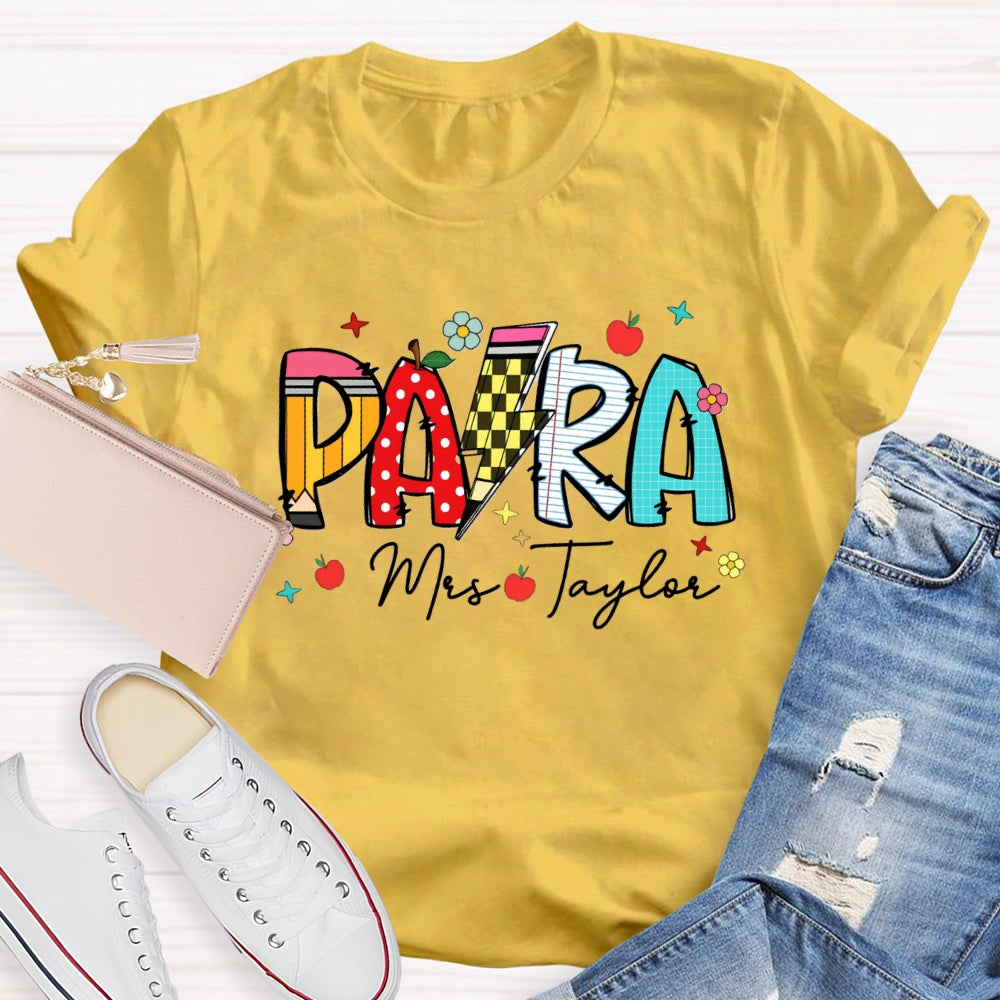 Personalized Paraprofessionals Teacher T-shirt