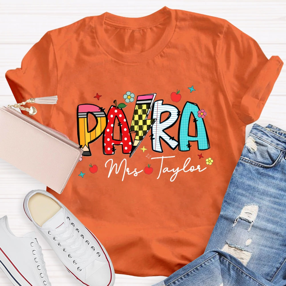 Personalized Paraprofessionals Teacher T-shirt