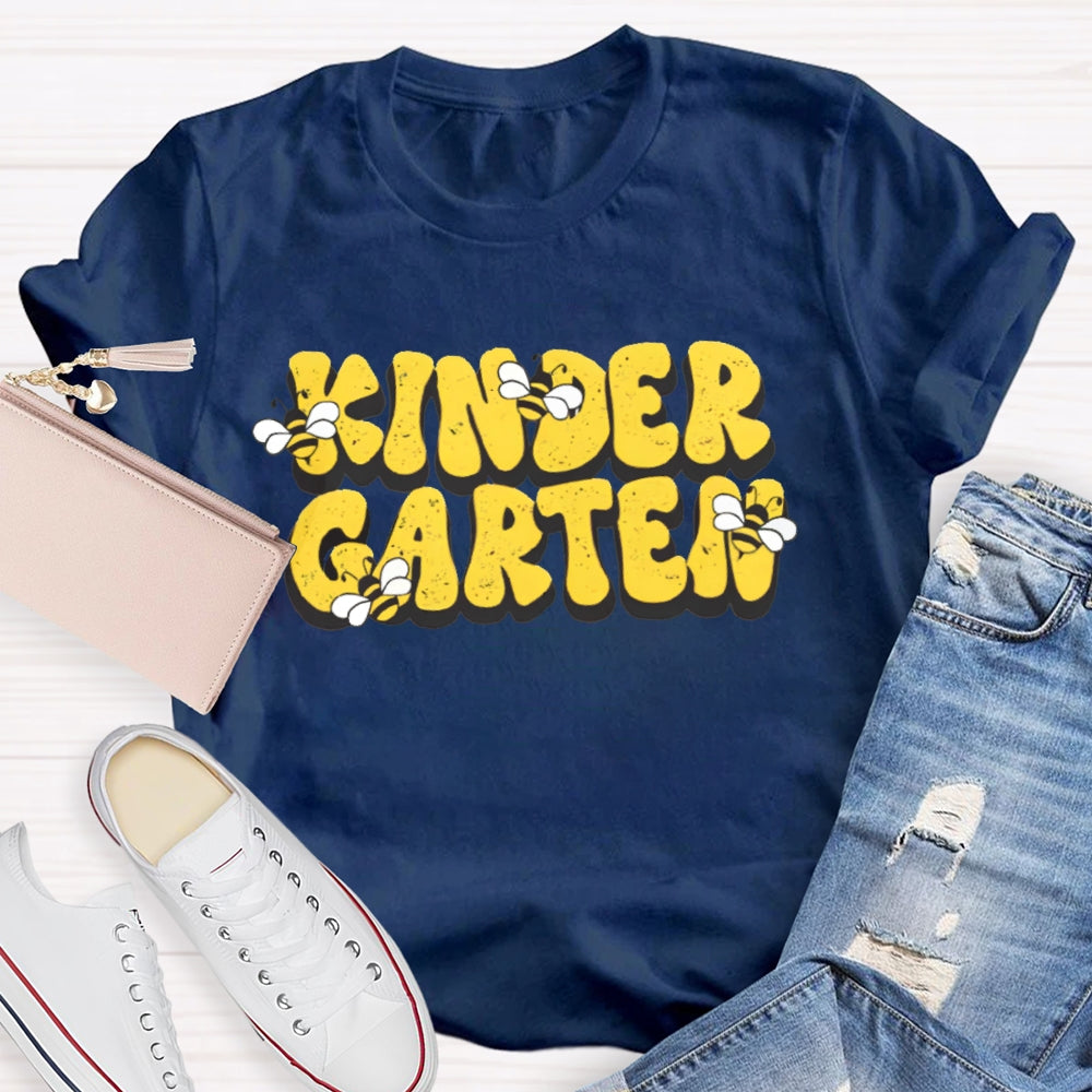 Personalized Grade Kinder Garten Bees T-shirt