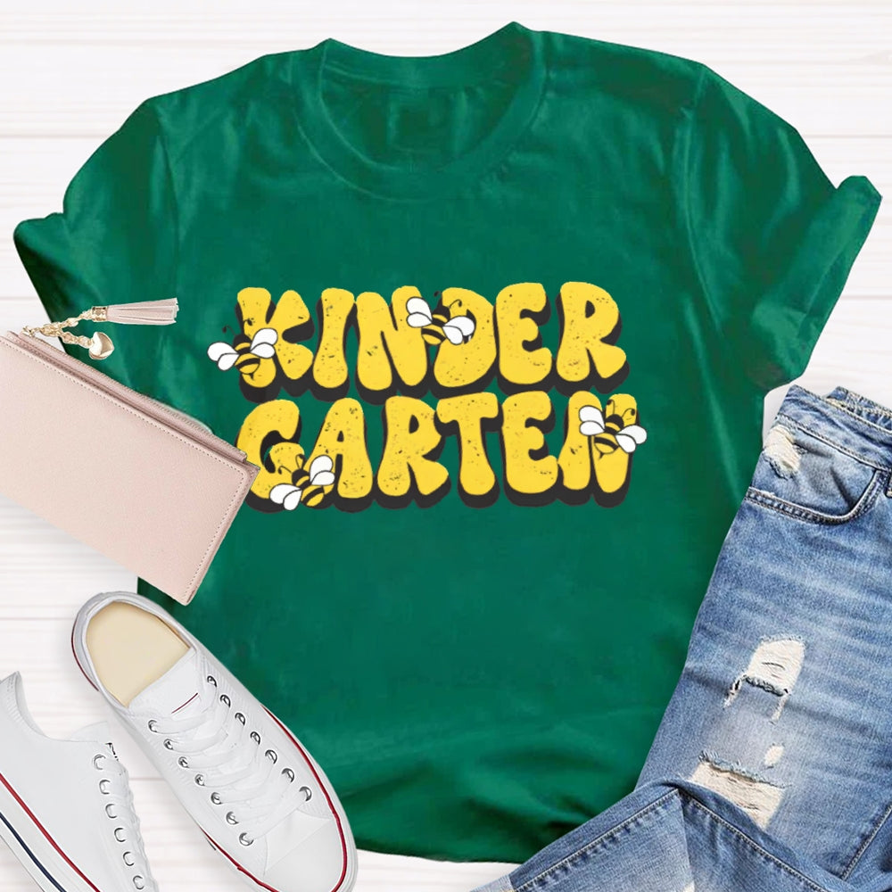 Personalized Grade Kinder Garten Bees T-shirt