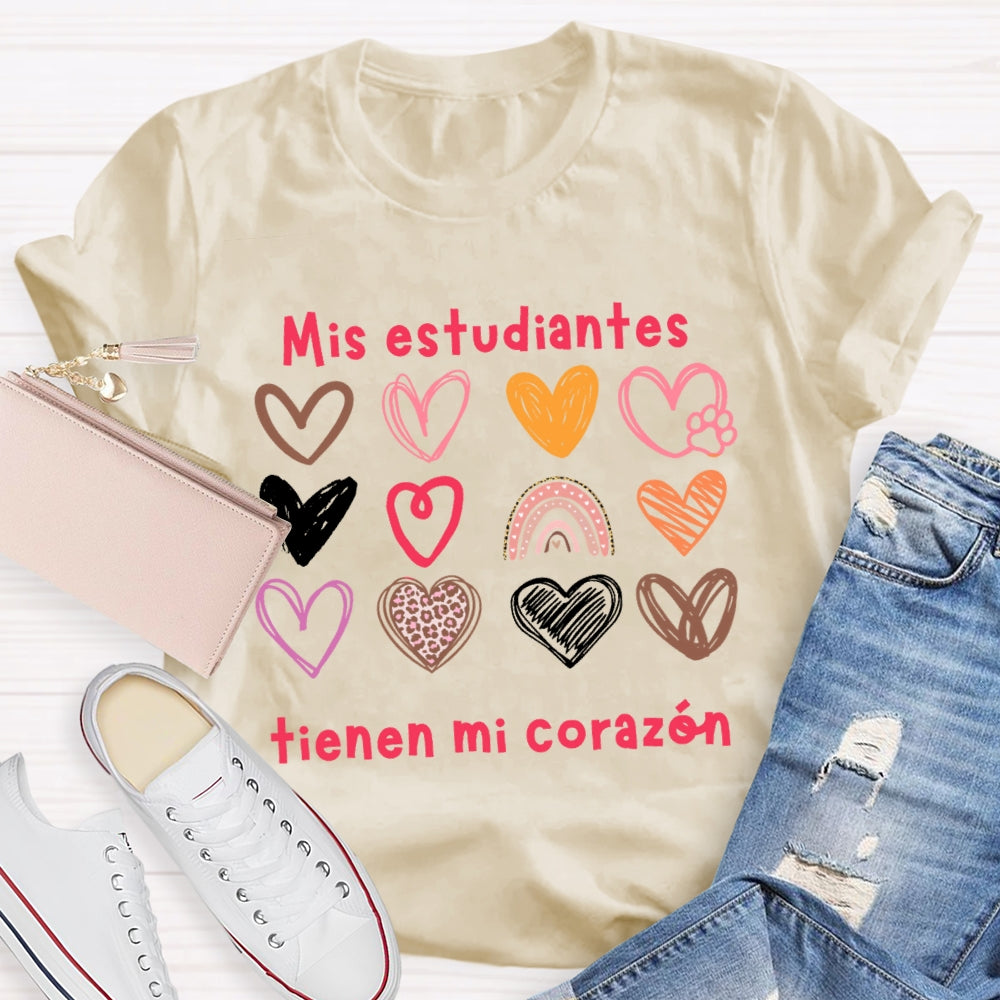 Mis Estudiantes Tienen Mi Corazon Spanish Teacher T-shirt