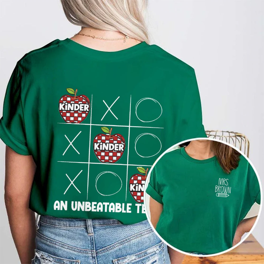 Personalized Name Kinder An Unbeatable  Team Double Printed T-Shirt