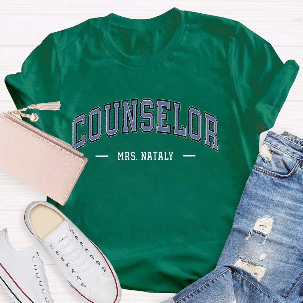 Personalized Name Counselor Letters T-shirt