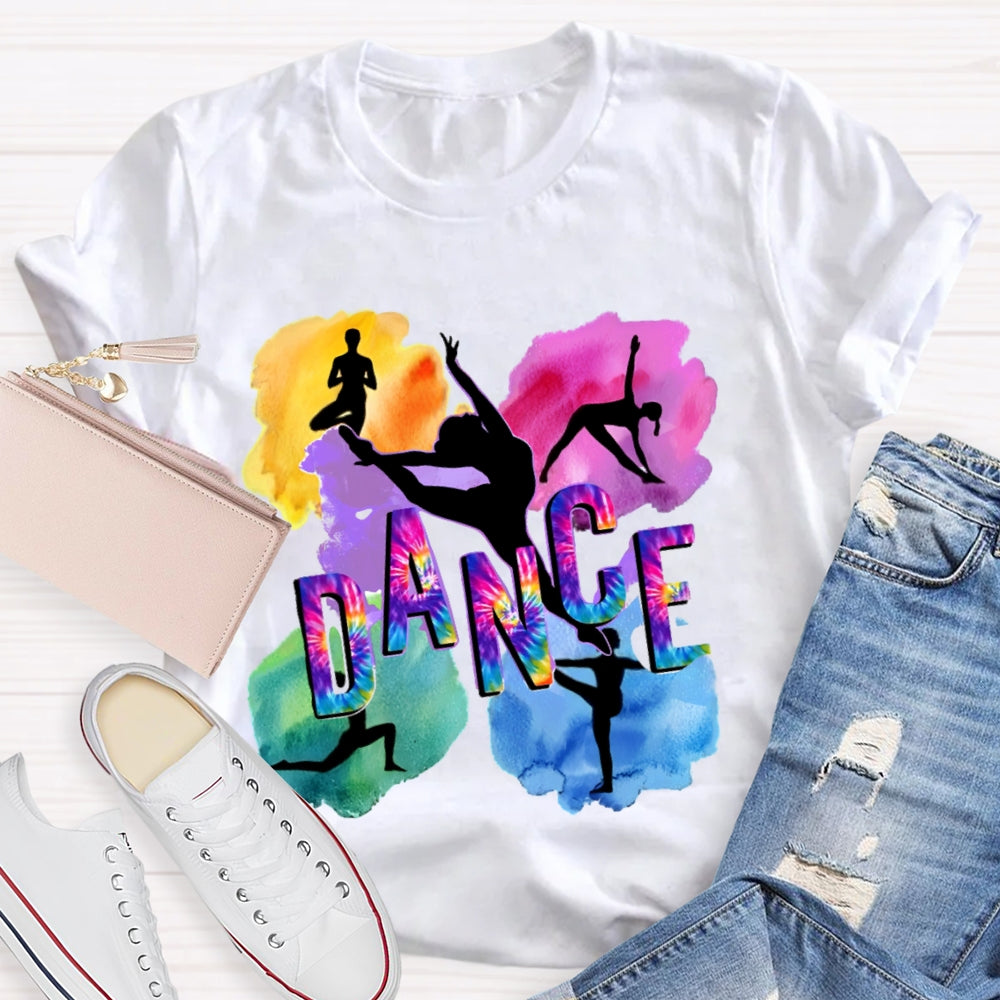 Dance Watercolor Pattern Printing T-shirt