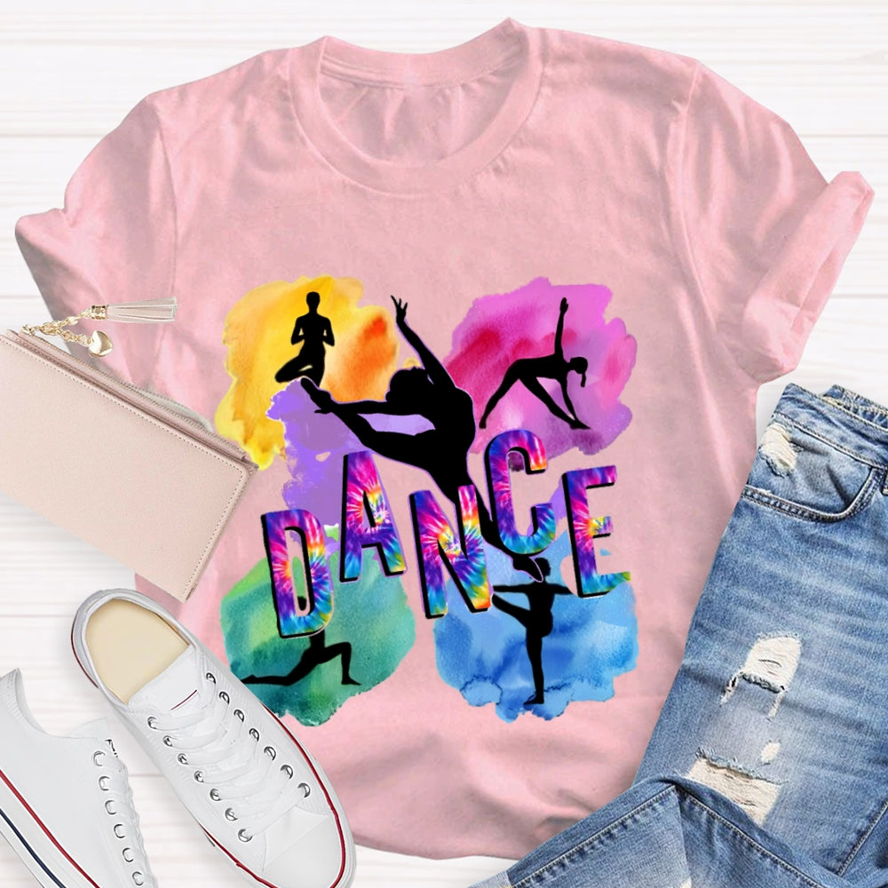 Dance Watercolor Pattern Printing T-shirt