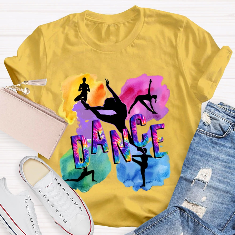 Dance Watercolor Pattern Printing T-shirt