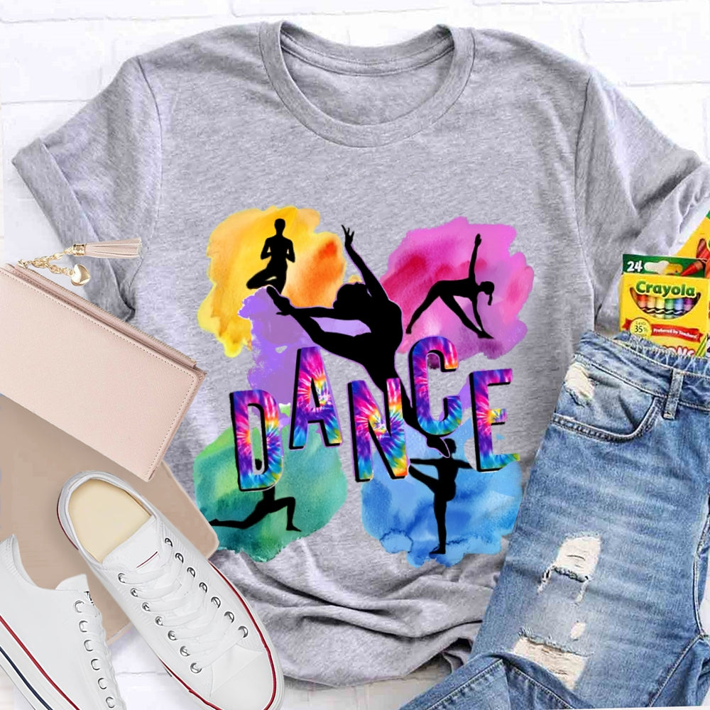 Dance Watercolor Pattern Printing T-shirt