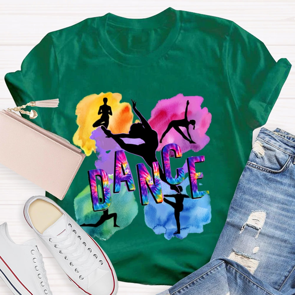 Dance Watercolor Pattern Printing T-shirt