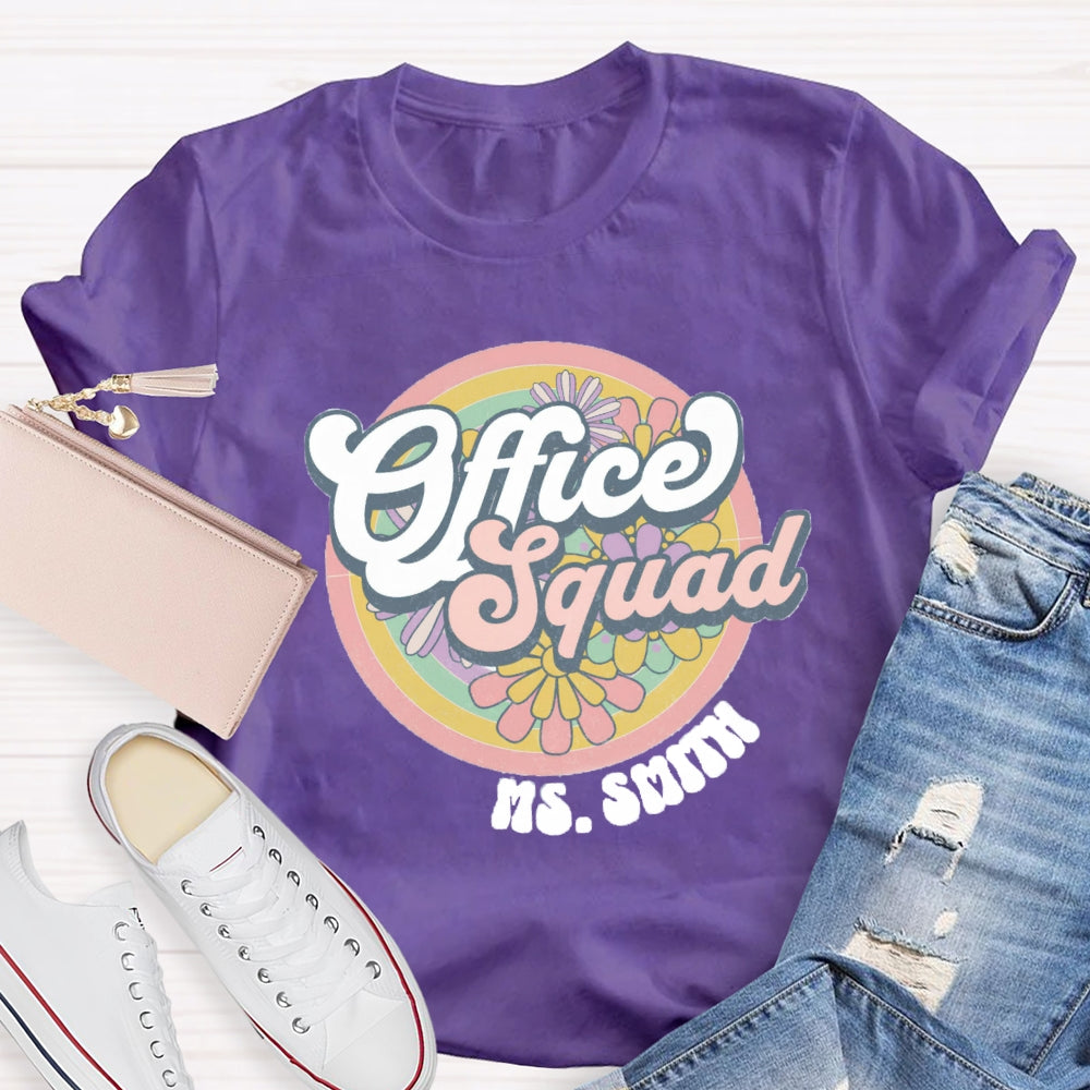 Personalized Name Of Front Office Squad Floral T-Shirt