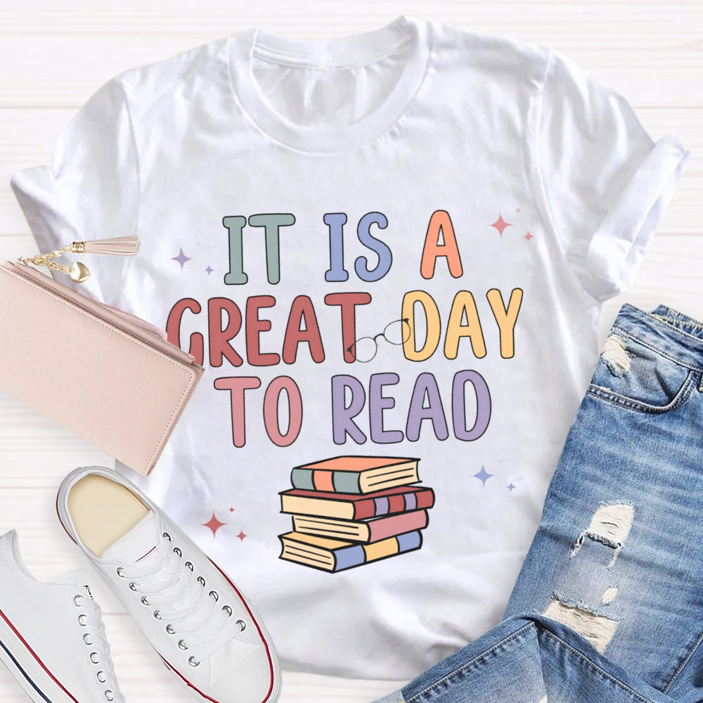 It Is A Grade Day To Read Colorful Letters And Books T-shirt