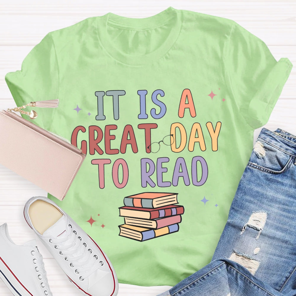 It Is A Grade Day To Read Colorful Letters And Books T-shirt