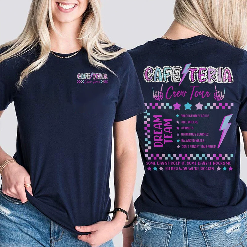 Cafeteria Some Days I Rock It Some Days It Rocks Me Double Printed T-shirt