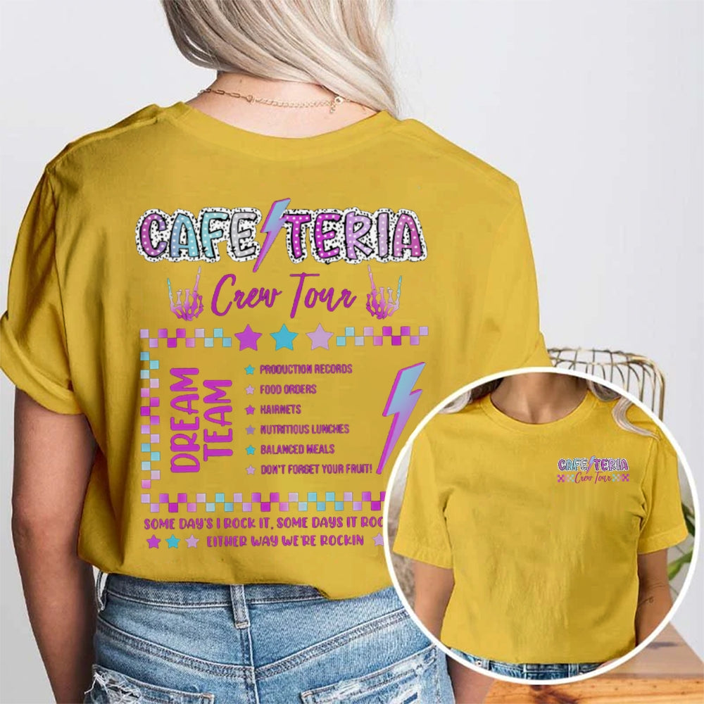Cafeteria Some Days I Rock It Some Days It Rocks Me Double Printed T-shirt