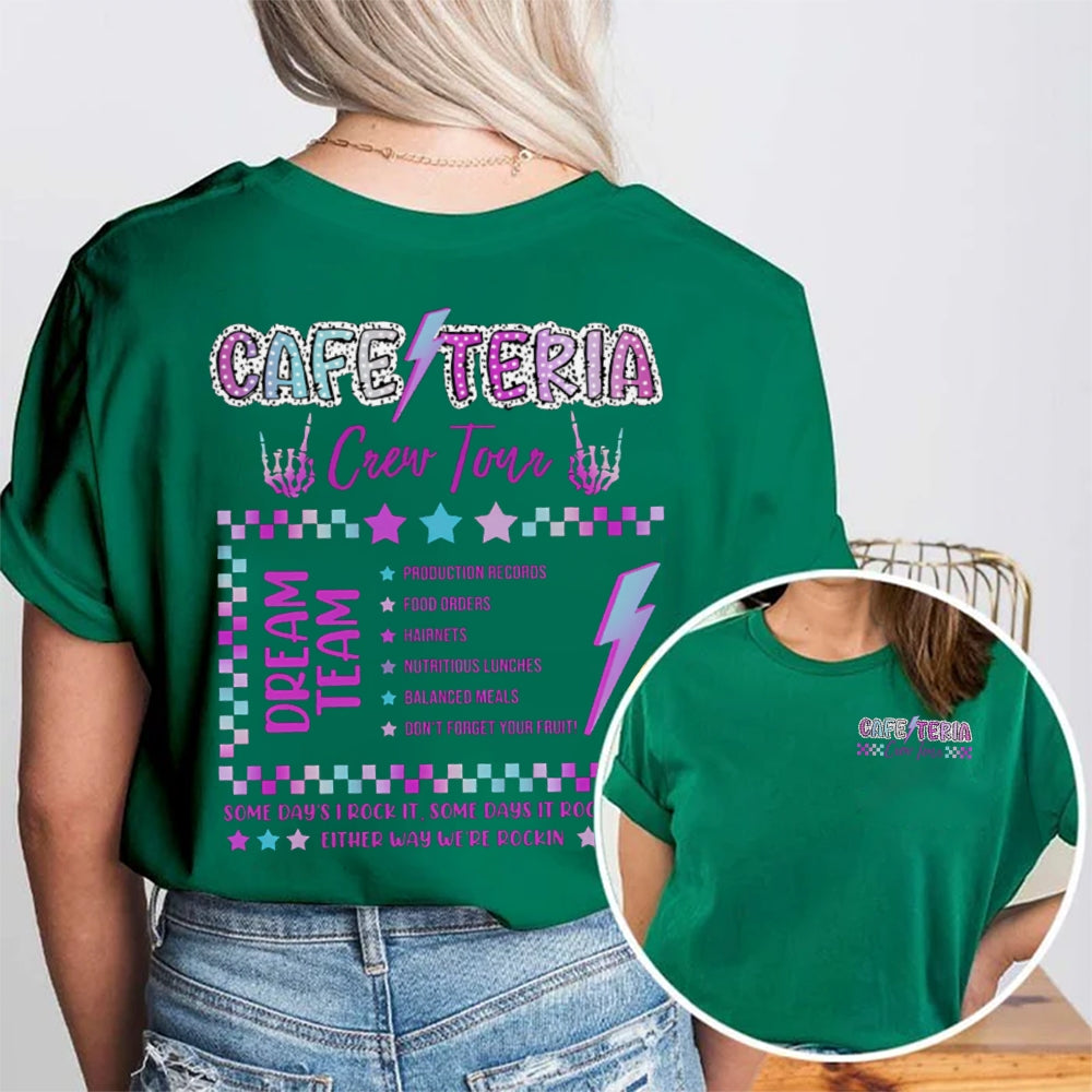 Cafeteria Some Days I Rock It Some Days It Rocks Me Double Printed T-shirt