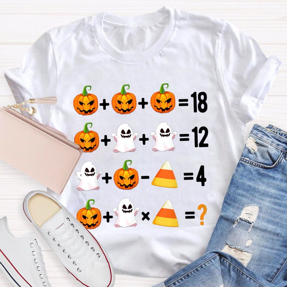 Funny Halloween Part Math Teacher T-shirt
