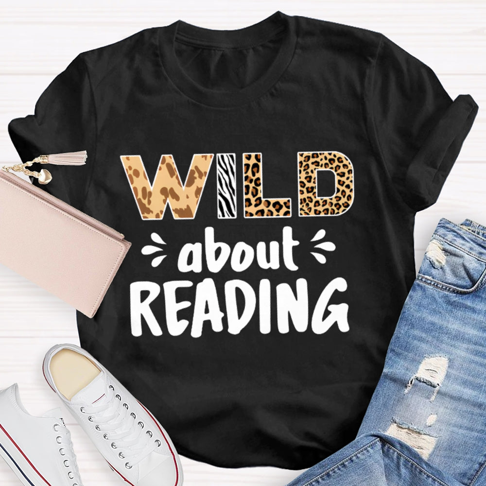 Wild About Reading Leopard Tie-Dye Letters T-shirt
