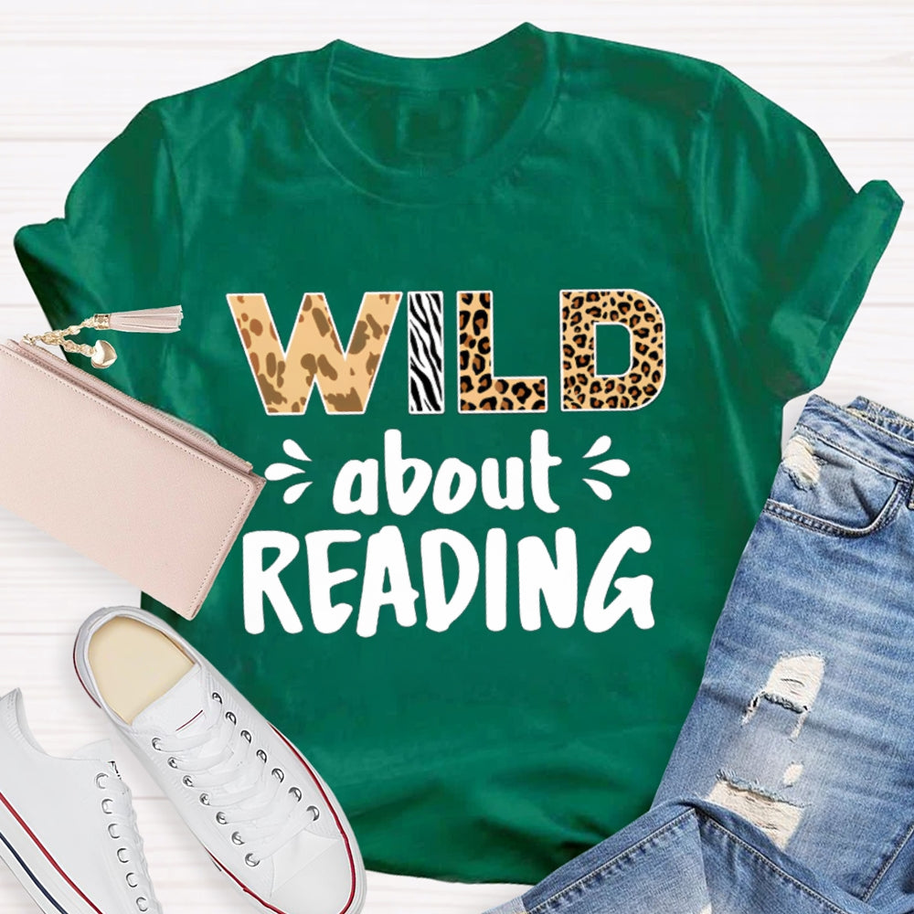 Wild About Reading Leopard Tie-Dye Letters T-shirt