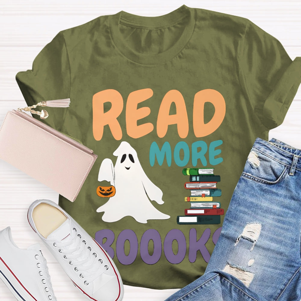 Read More Boooks Halloween Ghost Halloween Ghost Read Book T-shirt