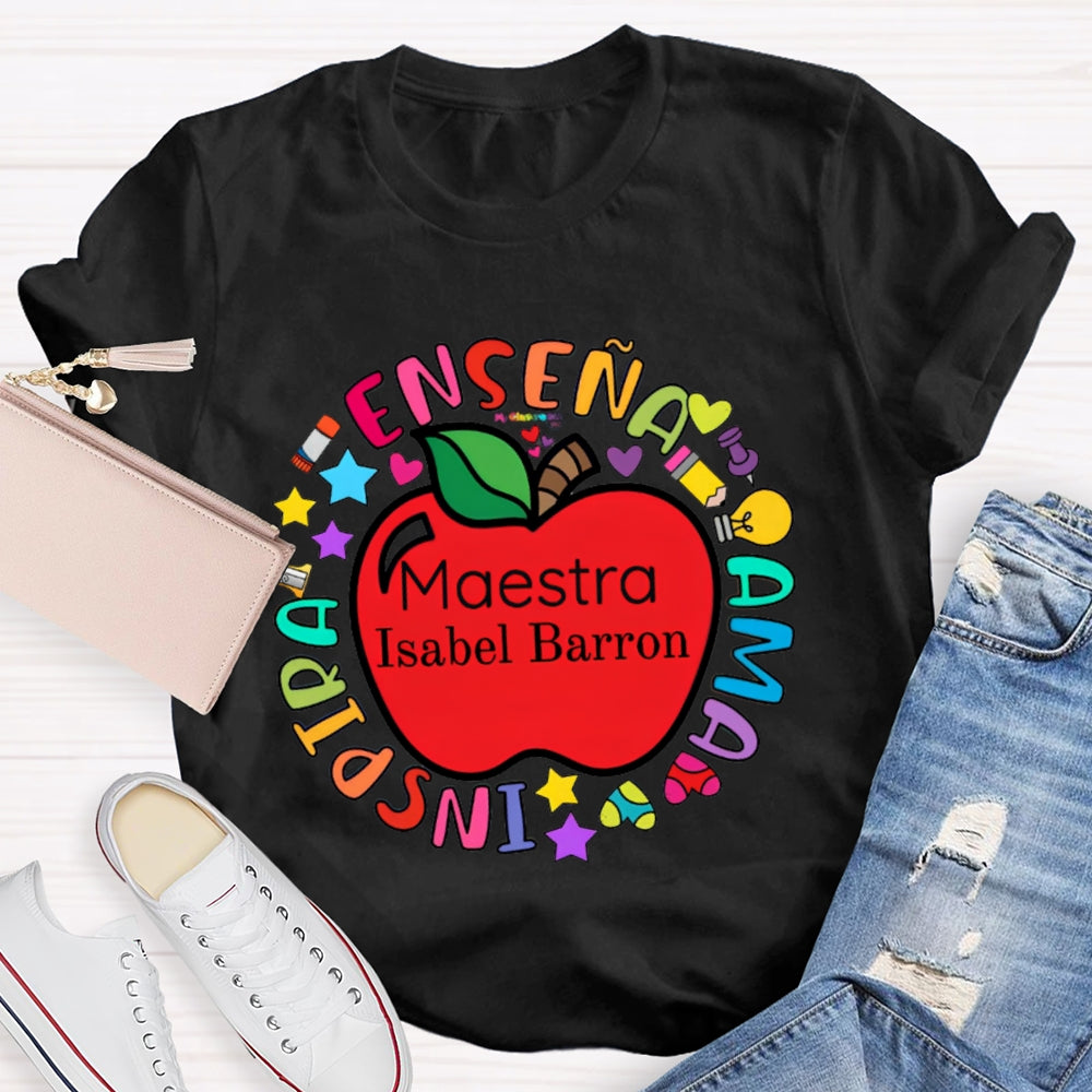Personalized Name Maestra Funny T-shirt