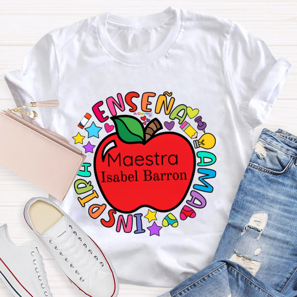 Personalized Name Maestra Funny T-shirt