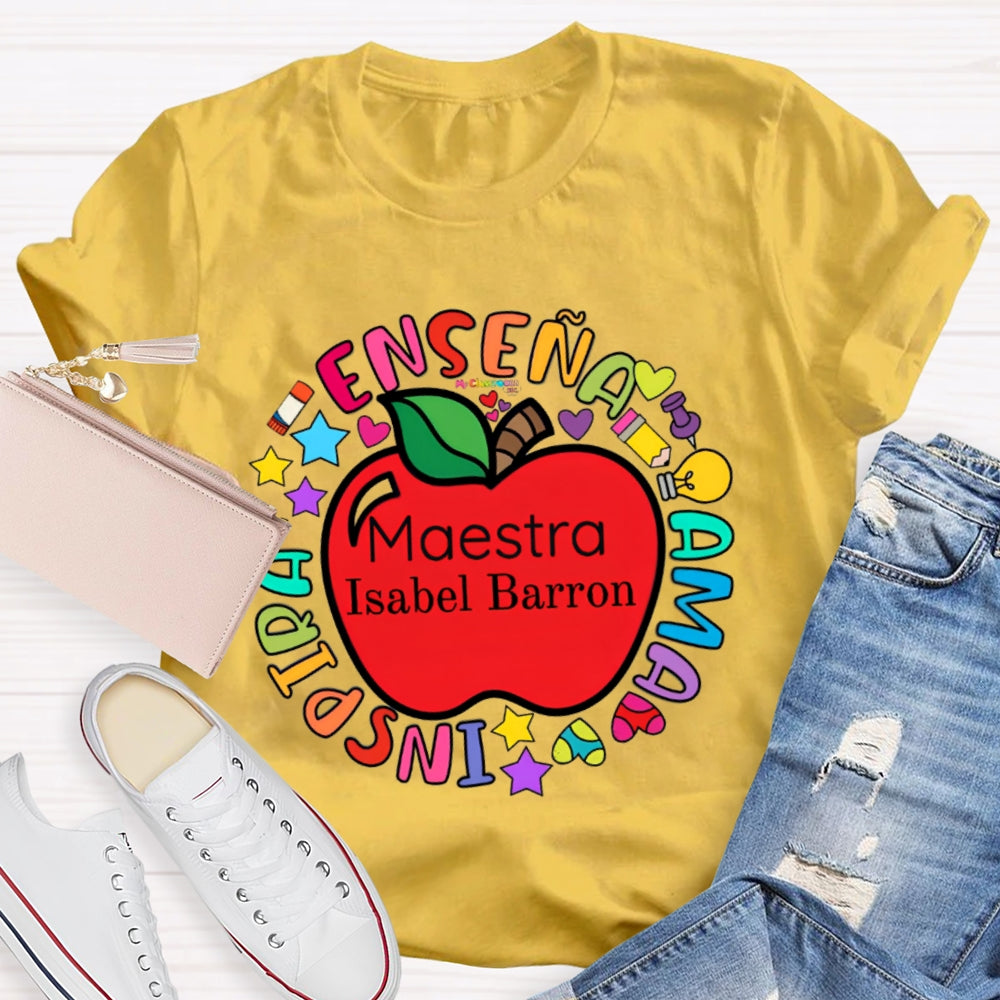 Personalized Name Maestra Funny T-shirt