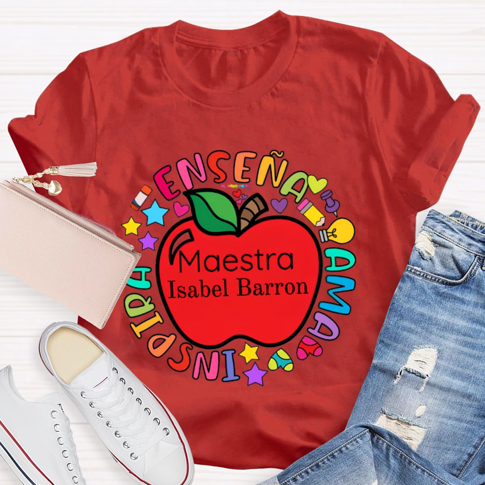Personalized Name Maestra Funny T-shirt