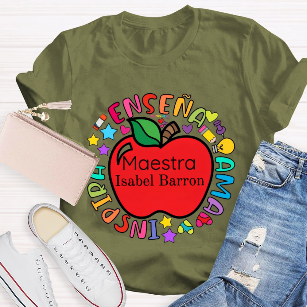 Personalized Name Maestra Funny T-shirt