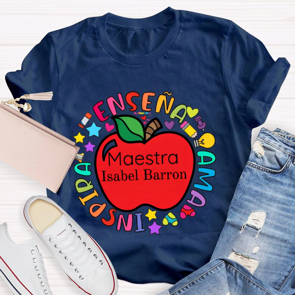Personalized Name Maestra Funny T-shirt