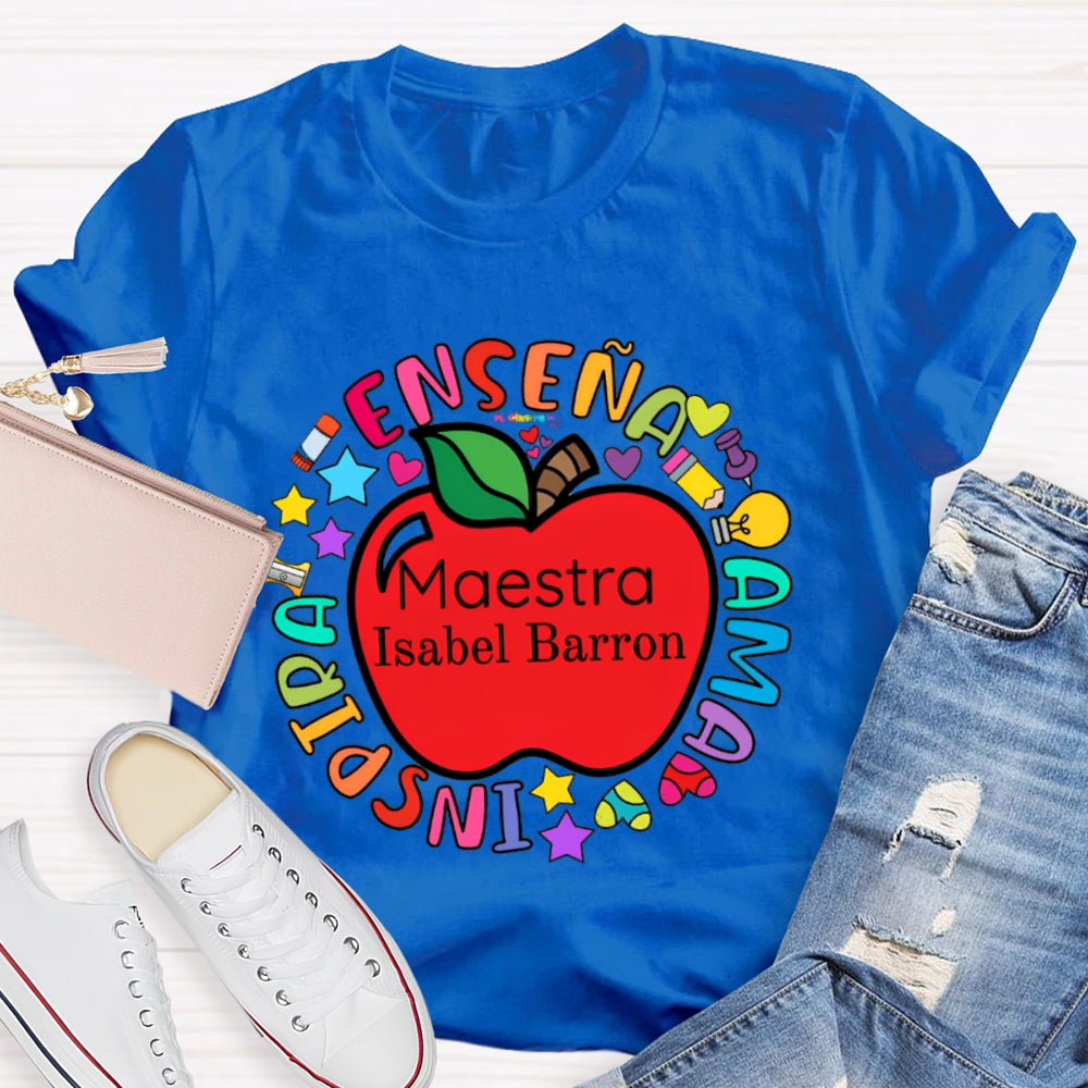 Personalized Name Maestra Funny T-shirt