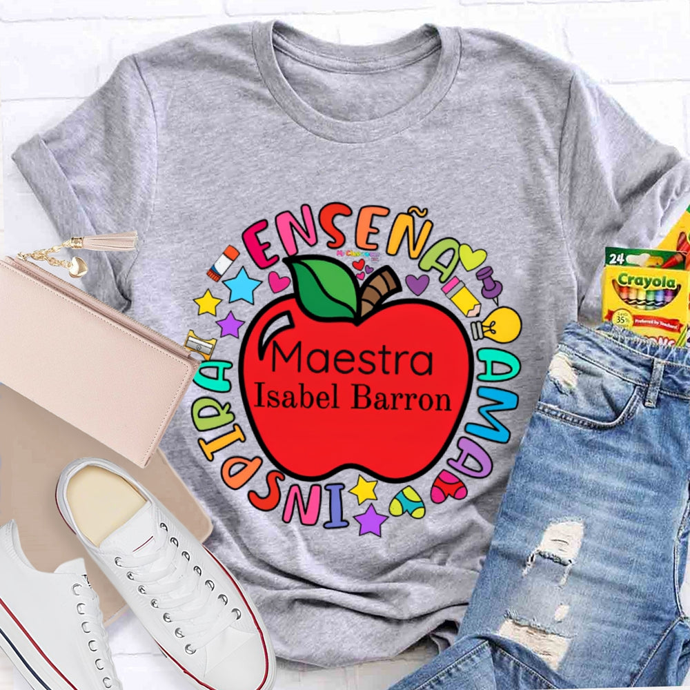 Personalized Name Maestra Funny T-shirt